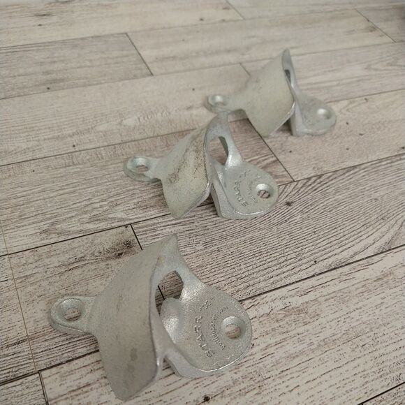 Lot of 3 - Starr X Wall Mount BOTTLE OPENERS Classic - Chrome Plated - Bar Pub - Picture 5 of 11